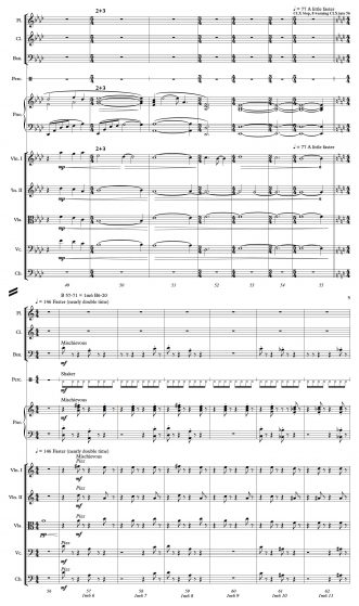 Score excerpt for the above audio samples.